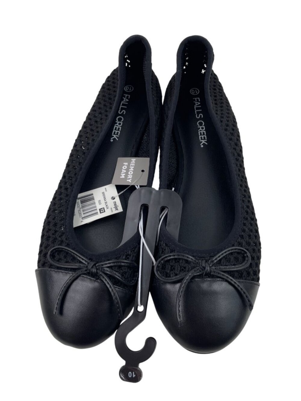 Falls Creek Brenna Womens Size 10M Black Flats w/Memory Foam - Picture 4 of 10